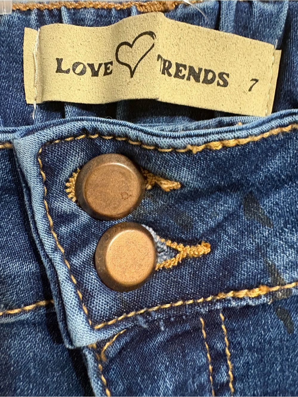 Dark Blue Snap-Accent Cropped Jeans - Picture 2 of 5